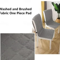 Dining Chair Cover Chair Seat Cushion Pad Slipcover High Back Dining Chair Cover Non-Slip with Ties Thick Durable and Washable Pads for Dining Room, Office, Kitchen 1PC
