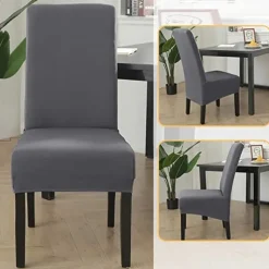 Dining Chair Covers, Burgundy Stretch Chair Cover, Spandex High Back Chair Protector Covers Seat Slipcover with Elastic Band for Dining Room,Wedding