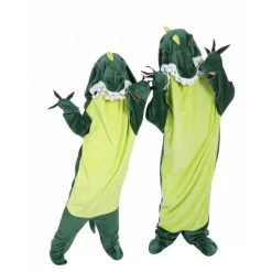 Dinosaur Shark Couples Carnival Costume Kigurumi Pajamas Onesies Kid's Adults' Men's Women's Boys Novelty Funny Costume Theme Party Carnival Mardi Gras Easy Carnival Costume