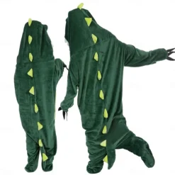 Dinosaur Shark Couples Carnival Costume Kigurumi Pajamas Onesies Kid's Adults' Men's Women's Boys Novelty Funny Costume Theme Party Carnival Mardi Gras Easy Carnival Costume