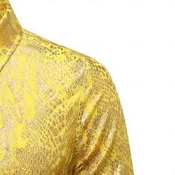 Disco 1980s Shiny Metallic Blouse / Shirt Masquerade Disco Fancy Dress Men's Halloween Carnival Masquerade Performance Event / Party Stage Adults' Shirt Spring & Summer