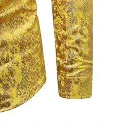 Disco 1980s Shiny Metallic Blouse / Shirt Masquerade Disco Fancy Dress Men's Halloween Carnival Masquerade Performance Event / Party Stage Adults' Shirt Spring & Summer