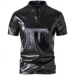 Disco 1980s Shiny Metallic Masquerade Disco Fancy Dress Men's Carnival Costume Masquerade Party / Evening Bachelorette Party Pride Parade Adults' Top