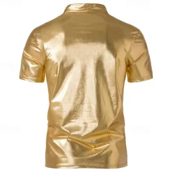 Disco 1980s Shiny Metallic Masquerade Disco Fancy Dress Men's Carnival Costume Masquerade Party / Evening Bachelorette Party Pride Parade Adults' Top