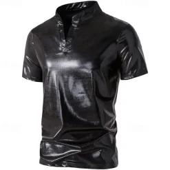 Disco 1980s Shiny Metallic Masquerade Disco Fancy Dress Men's Carnival Costume Masquerade Party / Evening Bachelorette Party Pride Parade Adults' Top