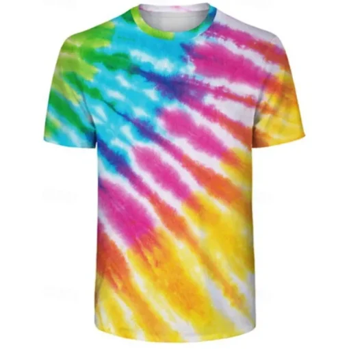 Disco Tie Dye T-shirt Anime 3D Graphic For Couple's Men's Women's Adults' Carnival Masquerade 3D Print Casual Daily