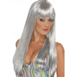 Disco Wig for Women with Brillaintine for Carnival Fancy Dress Party Halloween Costume
