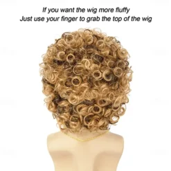 Disco Wig 70s Costumes Wig Afro Wig Men Short Curly Natural Fluffy Synthetic hair Wig for Carnival Disco Party Halloween Wigs