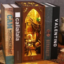 DIY Cabin Library 3D Assembled Bookstand House Miniature Model Architectural Toys Birthday Gift