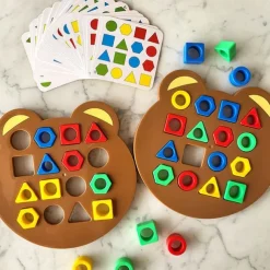 DIY Children Geometric Shape Color Matching 3D Puzzle Baby Montessori Toys Learning Educational Interactive Battle Game Toys For Kids