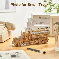 DIY 3D Wooden Puzzles Money Box Piggy Bank Fuel Truck Model Building Block Kits Assembly Jigsaw Toy Gift for Children Adult
