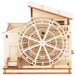 DIY Handmade Wooden Assembled Waterwheel Pen Holder Model Wooden 3D Three-Dimensional Puzzle Educational Toy Children's Gift-Waterwheel 95 x 117 x 113 mm