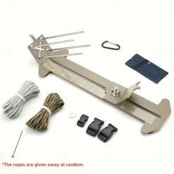 DIY Paracord Metal Weaving Frame - Handmade Outdoor Leisure Bracelet Maker Tool - Includes 2 Random Color Ropes