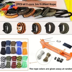 DIY Paracord Metal Weaving Frame - Handmade Outdoor Leisure Bracelet Maker Tool - Includes 2 Random Color Ropes