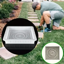 DIY Stepping Stones Mold - Square Paving Mold, Plastic Concrete Cement Mold - Garden Landscape Brick Pedal Making Tools