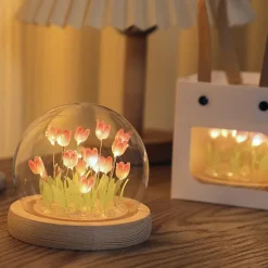 DIY Tulip Night Light Simulation Flower Bedroom Valentine's Day Gift INS Sleep Light Birthday Gift Atmosphere Light Desk Decoration