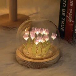 DIY Tulip Night Light Simulation Flower Bedroom Valentine's Day Gift INS Sleep Light Birthday Gift Atmosphere Light Desk Decoration