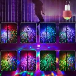 DJ Lighting Sound Party Auto USB Mini Disco Ball Light RGB Multi Color Car Atmosphere Room Decoration Lamp Strobe Light 2pcs 4pcs