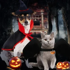 Dog Cat Bandanas & Hats Cloak Halloween Outfit Fashion Funny Winter Breathable Soft Washable Comfortable Outdoor Halloween Casual Daily Dog Clothing for Bichon Frise Pomeranian Baby Pet Papillon Small