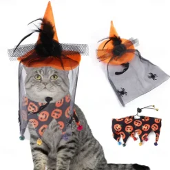 Dog Cat Bandanas & Hats Dog Birthday Bandana Hat Cosplay Halloween Outfit Cosplay Funny Winter Soft Washable Comfortable Halloween Outdoor Halloween Casual Daily Dog Clothing for Bichon Frise