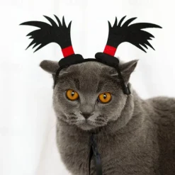 Dog Cat Bandanas & Hats Halloween Outfit Headpieces Funny Winter Soft Washable Comfortable Halloween Outdoor Casual Daily Dog Clothing for Bichon Frise Pomeranian Baby Pet Papillon Small