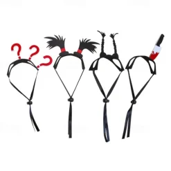 Dog Cat Bandanas & Hats Halloween Outfit Headpieces Funny Winter Soft Washable Comfortable Halloween Outdoor Casual Daily Dog Clothing for Bichon Frise Pomeranian Baby Pet Papillon Small