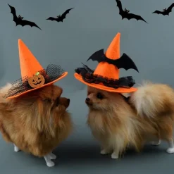 Dog Cat Bandanas & Hats Halloween Outfit Fashion Funny Winter Breathable Soft Washable Comfortable Outdoor Halloween Casual Daily Dog Clothing for Bichon Frise Pomeranian Baby Pet Papillon Small