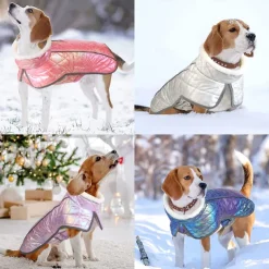 Dog Cat Coat Jacket Fashion Casual Winter Reflective Waterproof Breathable Soft Washable Casual Daily Dog Clothing for Bichon Frise Pomeranian Baby Pet Papillon Small