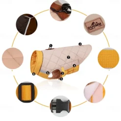 Dog Cat Coat Jacket Fashion Sports & Outdoors Winter Reflective Warm Breathable Soft Washable Outdoor Casual Daily Dog Clothing for Bichon Frise Pomeranian Baby Pet Papillon Small