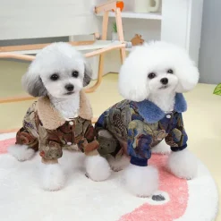 Dog Cat Coat Jacket Fashion Cute Winter Warm Soft Washable Comfortable Outdoor Sports Dog Clothing for Bichon Frise Poodle Pomeranian Baby Pet Papillon