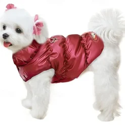 Dog Cat Coat Jacket Vest Fashion Party Winter Warm Breathable Soft Washable Comfortable Christmas Halloween Outdoor Casual Daily Dog Clothing for Bichon Frise Pomeranian Baby Pet Papillon Small