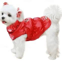 Dog Cat Coat Jacket Vest Fashion Party Winter Warm Breathable Soft Washable Comfortable Christmas Halloween Outdoor Casual Daily Dog Clothing for Bichon Frise Pomeranian Baby Pet Papillon Small