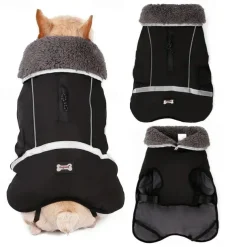 Dog Cat Coat Jacket Vest Fashion Party Winter Reflective Waterproof Warm Breathable Washable Christmas Halloween Outdoor Casual Daily Dog Clothing for Golden Retriever Corgi Bichon Frise Pomeranian
