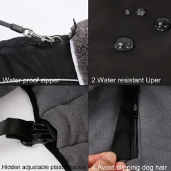 Dog Cat Coat Jacket Vest Fashion Party Winter Reflective Waterproof Warm Breathable Washable Christmas Halloween Outdoor Casual Daily Dog Clothing for Golden Retriever Corgi Bichon Frise Pomeranian