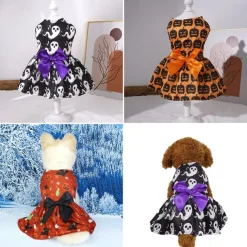 Dog Cat Dress Cute Casual Breathable Soft Washable Comfortable Halloween Casual Daily Dog Clothing for Bichon Frise Pomeranian Baby Pet Papillon Small