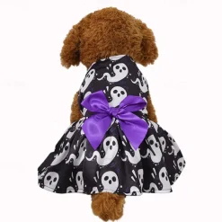 Dog Cat Dress Cute Casual Breathable Soft Washable Comfortable Halloween Casual Daily Dog Clothing for Bichon Frise Pomeranian Baby Pet Papillon Small