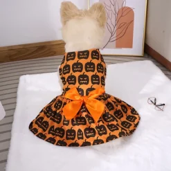 Dog Cat Dress Cute Casual Breathable Soft Washable Comfortable Halloween Casual Daily Dog Clothing for Bichon Frise Pomeranian Baby Pet Papillon Small