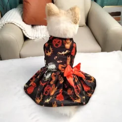 Dog Cat Dress Cute Casual Breathable Soft Washable Comfortable Halloween Casual Daily Dog Clothing for Bichon Frise Pomeranian Baby Pet Papillon Small
