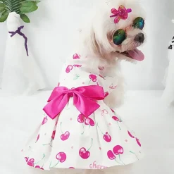 Dog Cat Dress Fashion Cute Waterproof Breathable Soft Washable Comfortable Outdoor Casual Daily Dog Clothing for Bichon Frise Pomeranian Baby Pet Papillon Small