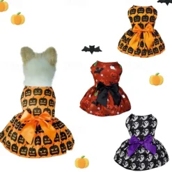 Dog Cat Dress Fashion Party Waterproof Breathable Soft Washable Comfortable Party Halloween Casual Daily Festival Dog Clothing for Bichon Frise Pomeranian Baby Pet Papillon Small