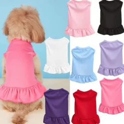 Dog Cat Dress Minimalist Casual Breathable Soft Washable Comfortable Outdoor Casual Daily Dog Clothing for Bichon Frise Pomeranian Baby Pet Papillon Small