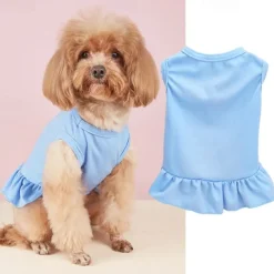 Dog Cat Dress Minimalist Casual Breathable Soft Washable Comfortable Outdoor Casual Daily Dog Clothing for Bichon Frise Pomeranian Baby Pet Papillon Small