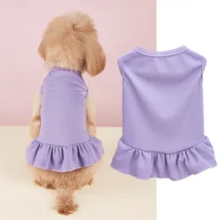 Dog Cat Dress Minimalist Casual Breathable Soft Washable Comfortable Outdoor Casual Daily Dog Clothing for Bichon Frise Pomeranian Baby Pet Papillon Small