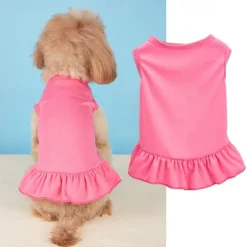 Dog Cat Dress Minimalist Casual Breathable Soft Washable Comfortable Outdoor Casual Daily Dog Clothing for Bichon Frise Pomeranian Baby Pet Papillon Small