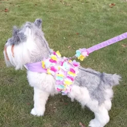 Dog Cat Harness Leash Fashion Party Breathable Washable Comfortable Christmas Christmas Outdoor Casual Daily Dog Clothing for Bichon Frise Pomeranian Baby Pet Papillon Small