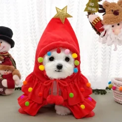 Dog Cat Hoodie Christmas Costume Christmas Outfit Fashion Cute Winter Soft Washable Comfortable Christmas Outdoor Casual Daily Dog Clothing for Bichon Frise Poodle Pomeranian Baby Pet Papillon