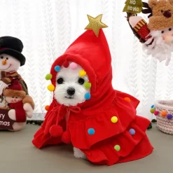 Dog Cat Hoodie Christmas Costume Christmas Outfit Fashion Cute Winter Soft Washable Comfortable Christmas Outdoor Casual Daily Dog Clothing for Bichon Frise Poodle Pomeranian Baby Pet Papillon