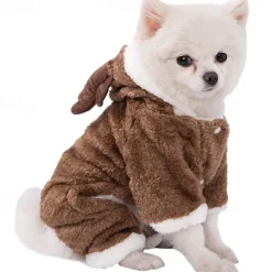 Dog Cat Jumpsuit Adorable Stylish Ordinary Casual Daily Winter Warm Soft Washable Comfortable Outdoor Casual Daily Walking Dog Clothing for Bichon Frise Pomeranian Baby Pet Papillon Small