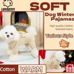 Dog Cat Jumpsuit Cute Casual Winter Warm Breathable Soft Washable Comfortable Outdoor Casual Daily Dog Clothing for Bichon Frise Pomeranian Baby Pet Papillon Small