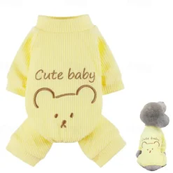 Dog Cat Jumpsuit Cute Casual Winter Warm Breathable Soft Washable Comfortable Outdoor Casual Daily Dog Clothing for Bichon Frise Pomeranian Baby Pet Papillon Small